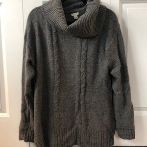 J Crew Cable Knit, Cowl Neck Sweater